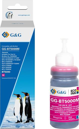 Чернила G&G GG-BT5000M пурпурный70мл для Brother HL-T4000DW/DCP-T510W/DCP-T710W/MFC-T81 фото 1