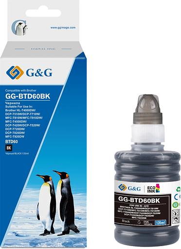 Чернила G&G GG-BTD60BK черный135мл для Brother HL-T4000DW/DCP-T510W/DCP-T710W/MFC-T810W фото 1