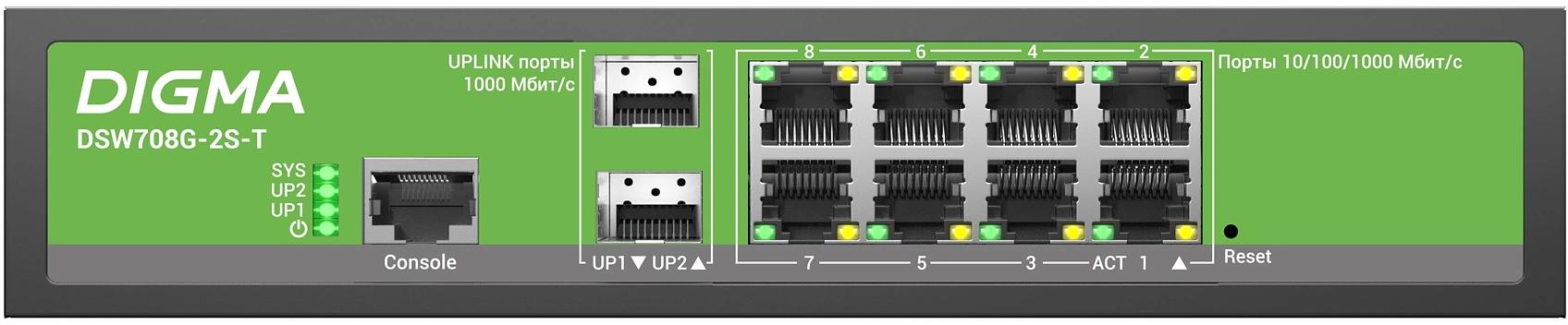 Коммутатор Digma DSW708G-2S-T (L2+) 8x1Гбит/с 2SFP управляемый фото 5