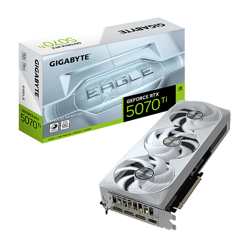 Видеокарта Gigabyte PCI-E nVidia GeForce RTX 5070Ti EAGLE OC ICE SFF 16Gb (GV-N507TEAGLEOC ICE-16GD) фото 1