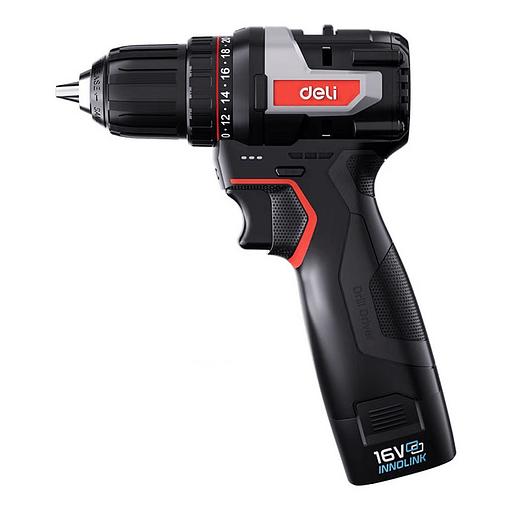 Дрель-шуруповерт Deli DE-DZ16-1D2, Аккумуляторная, 16В, 2 АКБ, Сумка фото 1