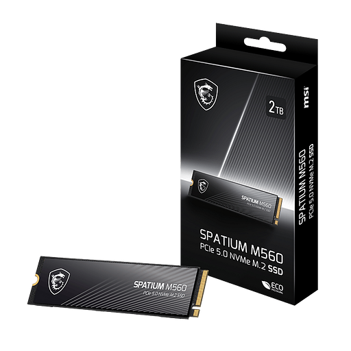 Твердотельный накопитель SSD MSI M.2 2280 2TB SPATIUM M560 Client SSD S78-440Q940-P83, PCIe Gen4x4 with NVMe, 3D TLC, R/ W 4900/ 4400 фото 1