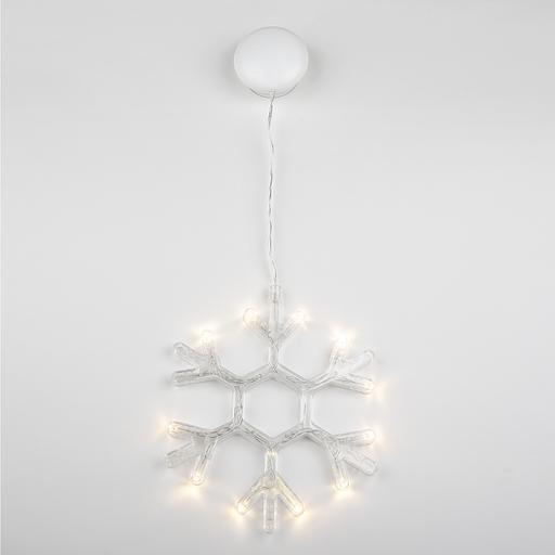 Фигура светодиодная «Снежинка» на батарейках 3AAA (не в/к) ULD-H1819-012/STA/3AAA WARM WHITE IP20 SNOWFLAKE 18х19см Подвесная 12 светодиодов Теплый белый свет Провод прозрачный фото 1