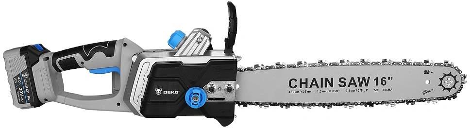 DEKO DKCHS 40 PRO Пила цепная аккумуляторная бесщеточная [083-2002] { 2х20В, 2x4.0Ач, двойное з/у } фото 2