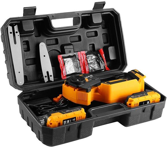 DEKO DKCHS 20-6 PRO Пила цепная аккумуляторная [083-2012] { 20В, 2x2.2Ач, 2 шины и 2 цепи в кейсе } фото 4