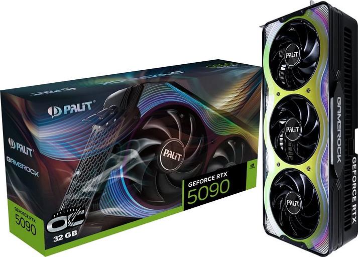 Видеокарта Palit PCI-E RTX5090 GAMEROCK OC NVIDIA GeForce RTX 5090 32Gb 512bit GDDR7 2295/30000 HDMIx1 DPx3 HDCP Ret фото 10