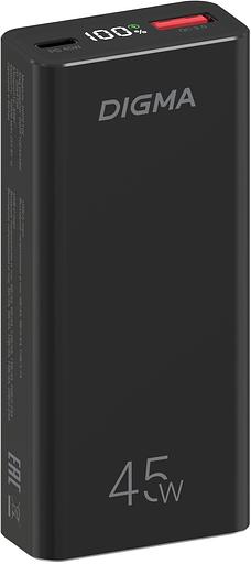 Мобильный аккумулятор Digma DGPF10E 10000mAh QC3.0/PD3.0 45W 4.5A USB-A/USB-C черный (DGPF10E45ABK) фото 1