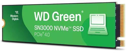 Твердотельный диск 500GB WD Green SN3000, PCI-E 4.0 x4 M.2 2280, [R/W - 5000/4100 MB/s] фото 1