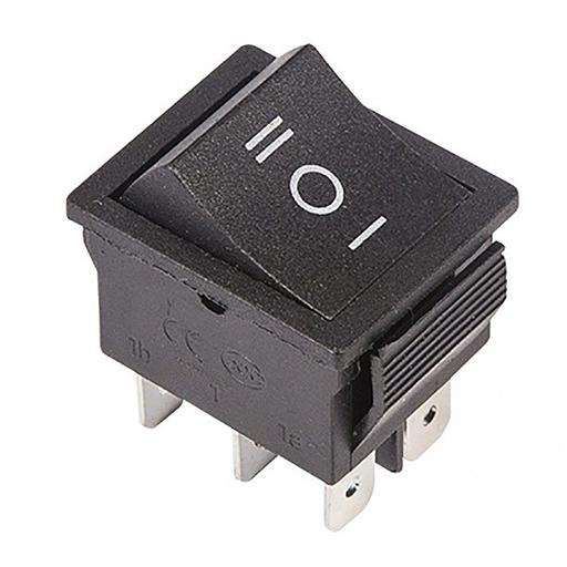 Rexant 36-2370 Выключатель клавишный 250V 15А (6с) ON-OFF-ON черный с нейтралью фото 1