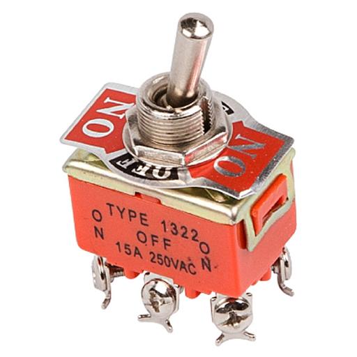 Rexant (36-4132) Тумблер 250V 15А (6c) ON-OFF-ON двухполюсный (KN-203) фото 1