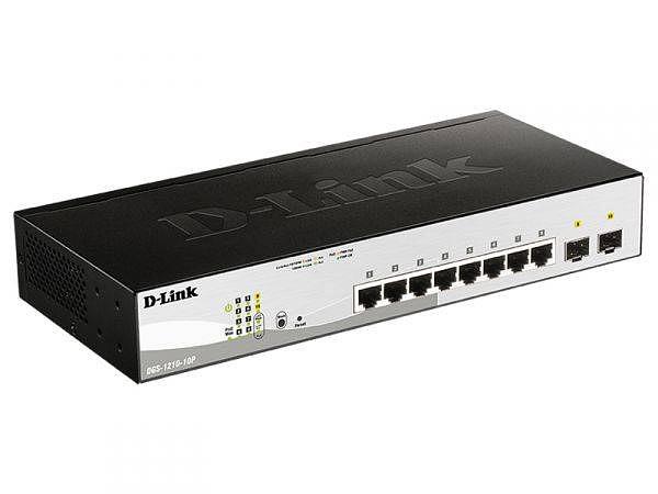 D-Link DGS-1210-10P/FL2A Управляемый L2 коммутатор с 8 портами 10/100/1000Base-T и 2 портами 1000Base-X SFP фото 1