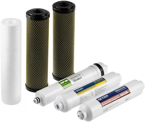 Комплект картриджей Гейзер Премиум для систем обратного осмоса ресурс:10000л (упак.:6шт) фото 1