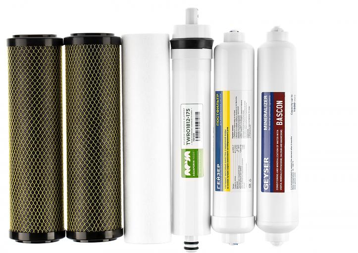Комплект картриджей Гейзер Премиум для систем обратного осмоса ресурс:10000л (упак.:6шт) фото 3