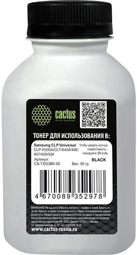 Тонер Cactus CS-TSG3BK-50 черный флакон 50гр. для принтера Samsung CLP Universal CLP-K300A/CLT-K404/406/407/409/504 фото 1