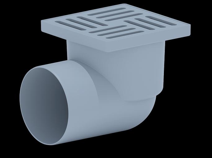Трап горизонтальный выпуск 110 пластиковая решетка 15х15см фото 1
