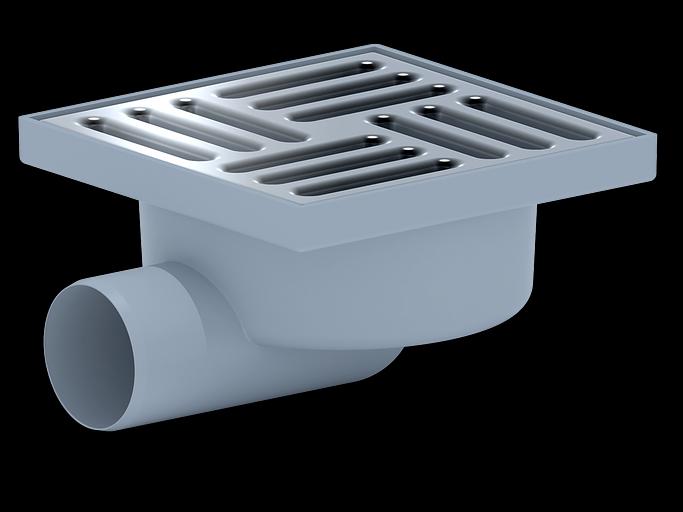 Трап горизонтальный выпуск 50 нержавеющая решетка 15х15см фото 1