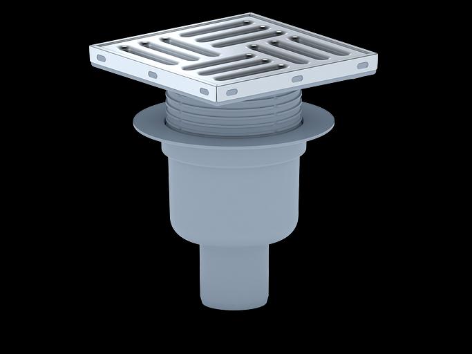 Трап вертикальный выпуск 50 нержавеющая решетка 15х15см регулируемый с сухим затвором фото 1