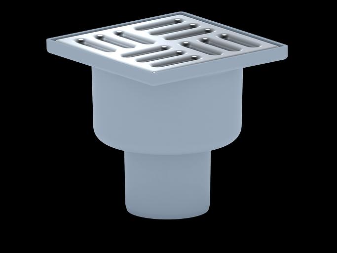 Трап вертикальный выпуск 50 нержавеющая решетка 10х10см нерегулируемый сухой затвор фото 1