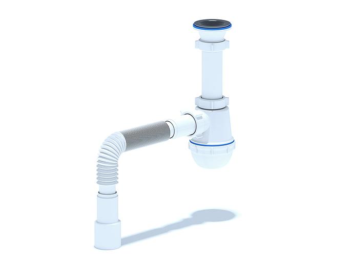 Сифон для мойки АНИ Грот 1 1/2'X40 с гибкой трубой 40х40/50 фото 1