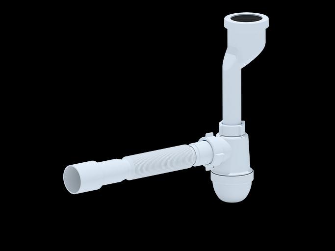 Сифон для писсуара АНИ c гибкой трубой 40х40/50 фото 1