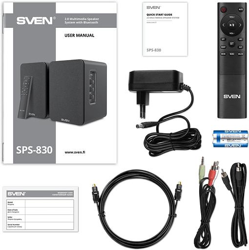 Колонки Sven АС SPS-830 2.0 черный 60Вт BT фото 5