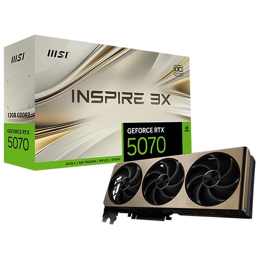 Видеокарта MSI RTX5070 INSPIRE 3X OC 12GB GDDR7 192bit 3xDP HDMI 3FAN RTL фото 1