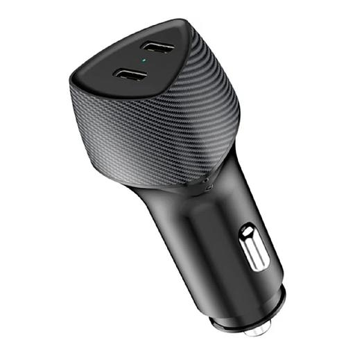 Автомобильное зарядное устройство с двумя портами (USB-C PD + USB-C PD) со световой индикацией, 40Вт, черное REXANT фото 1