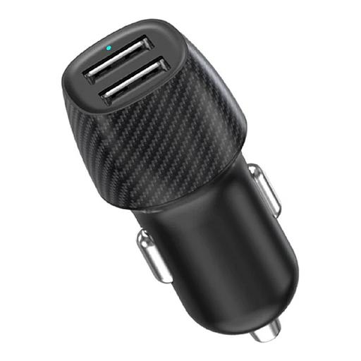 Автомобильное зарядное устройство c двумя портами (USB-А + USB-A) со световой индикацией, 12Вт, черное REXANT фото 1