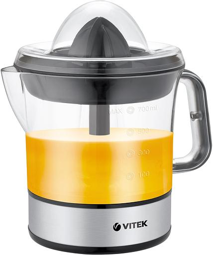 Соковыжималка цитрусовая Vitek VT-3669 25Вт рез.сок.:700мл. стальной/черный фото 1