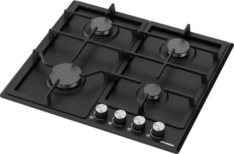 Газовая варочная поверхность Hyundai HHG 6432 BK черный фото 2