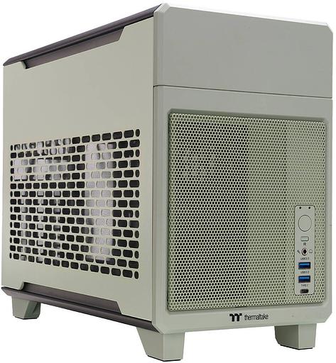 Корпус Thermaltake TR100 Matcha зеленый без БП miniITX 8x140mm 2x200mm 2xUSB3.0 audio bott PSU фото 1