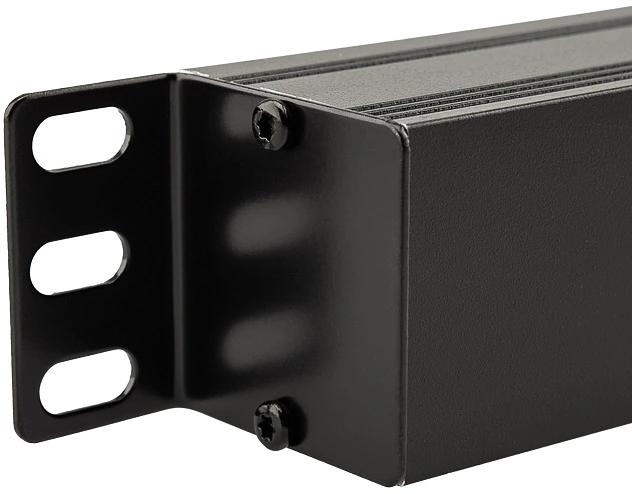 Блок распределения питания для 19" шкафов, горизонтальный, 6 розеток СЕЕ 7/4, 16A, автомат защиты, алюм корп, шнур 2м, вилка СЕЕ 7/7 REXANT фото 3