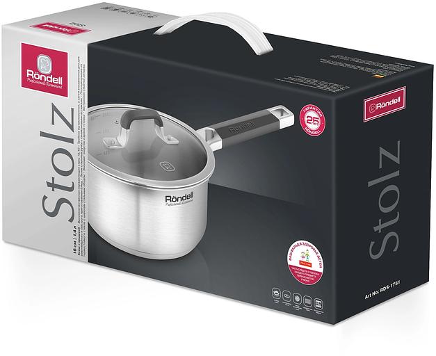 Ковш Rondell Stolz RDS-1751 1.4л. d=16см (с крышкой) стальной фото 4