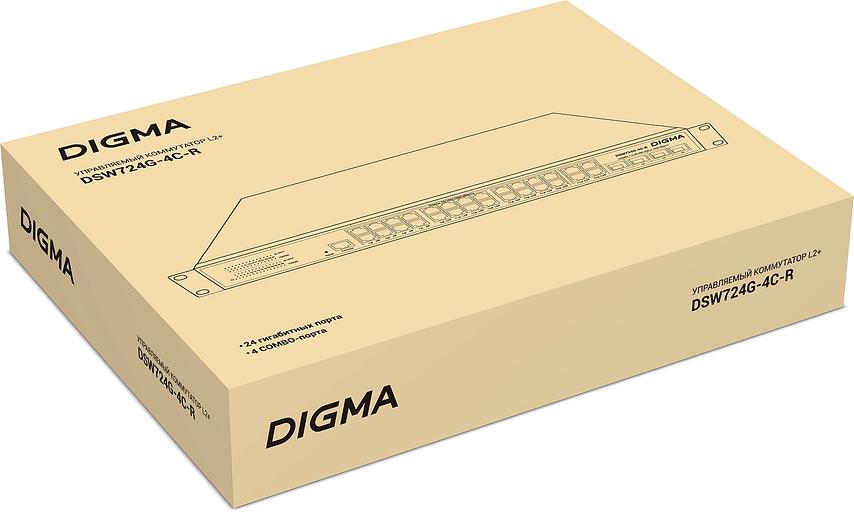 Коммутатор Digma DSW724G-4C-R (L2+) 24x1Гбит/с 4xКомбо(1000BASE-T/SFP) управляемый фото 5