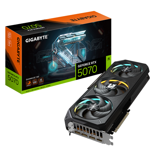 Видеокарта Gigabyte RTX5070 GAMING OC 12GB GDDR7 192bit 3xDP HDMI 3FAN RTL фото 1