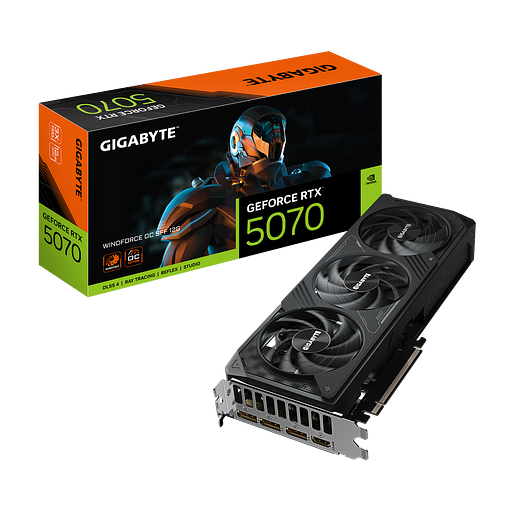 Видеокарта Gigabyte RTX5070 WINDFORCE OC SFF 12GB GDDR7 192bit 3xDP HDMI 3FAN RTL фото 1