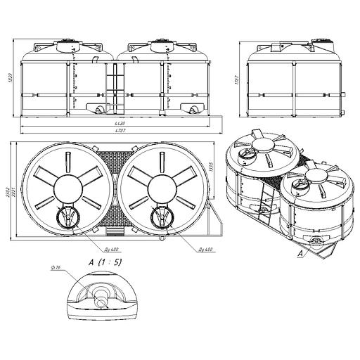 Кассета 10 м³ TRF полный слив СБ для КАС/ЖКУ фото 2