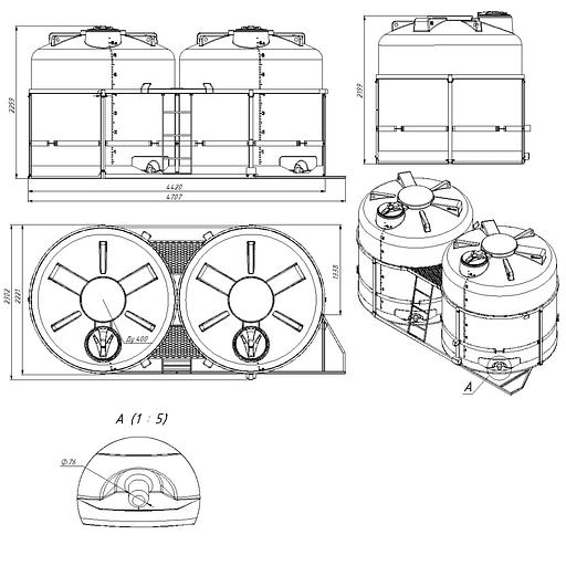 Кассета 13 м³ TRF полный слив СБ для КАС/ЖКУ фото 2