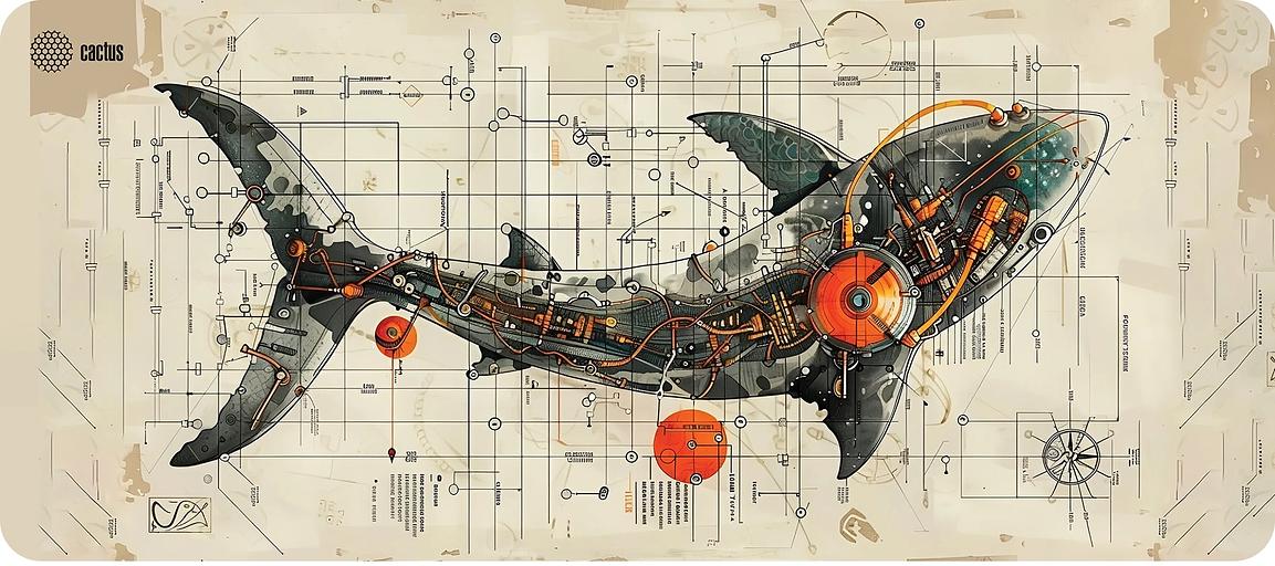 Коврик для мыши Cactus Shark 900x400x4мм (CS-MP-COR03XXL) фото 1