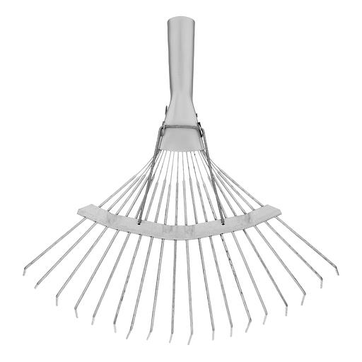 Грабли веерные стальные, 350 мм, 18 круглых зубьев, оцинкованные, без черенка, Россия фото 2