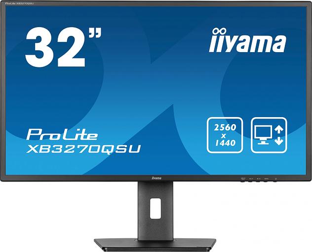 Монитор Iiyama 31.5" ProLite XB3270QSU-B1 черный IPS 3ms 16:9 HDMI M/M матовая HAS Piv 1200:1 250cd 178гр/178гр 2560x1440 100Hz DP 2K USB 8.6кг фото 1