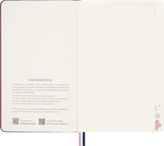 Блокнот Moleskine LIMITED EDITION SAKURA LESU08QP062 Large 130х210мм обложка текстиль 176стр. нелинованный синий 2025 фото 4