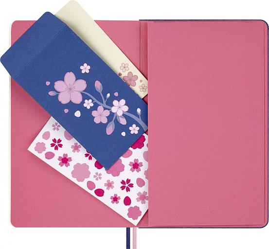 Блокнот Moleskine LIMITED EDITION SAKURA LESU08QP060BOX Large 130х210мм обложка текстиль 176стр. линейка твердая обложка подар.кор. синий 2025 фото 9