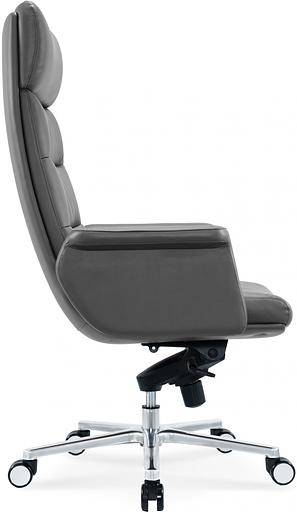 Кресло руководителя Cactus CS-LGR-DUBLIN темно-серый сиденье темно-серый кожа крестов. алюминий фото 3