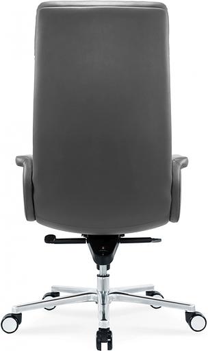 Кресло руководителя Cactus CS-LGR-DUBLIN темно-серый сиденье темно-серый кожа крестов. алюминий фото 5