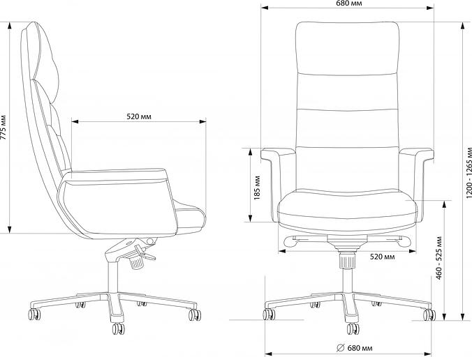 Кресло руководителя Cactus CS-LGR-DUBLIN темно-серый сиденье темно-серый кожа крестов. алюминий фото 7