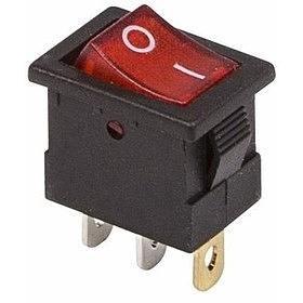 Rexant 36-2170 Выключатель клавишный 12V 15А (3с) ON-OFF красный с подсветкой Mini фото 1