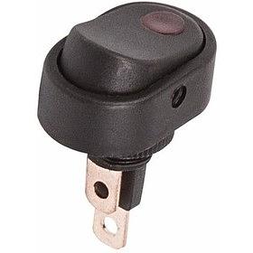 Rexant 36-2715 Выключатель клавишный 12V 30А (3с) ON-OFF черный ОВАЛ с красной подсветкой фото 1