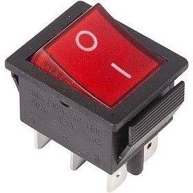 Rexant 36-2350 Выключатель клавишный 250V 15А (6с) ON-ON красный с подсветкой фото 1