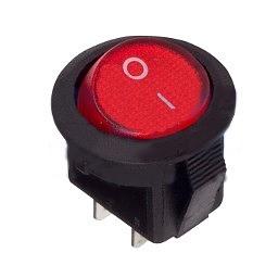 Rexant 36-2511 Выключатель клавишный круглый 250V 3А (2с) ON-OFF красный Micro (10 шт) фото 1